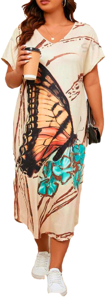 butterfly plus sized dress