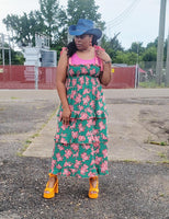Plus strap bow tie maxi dress