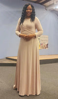 taupe twist maxi dress