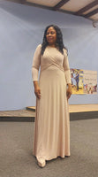 taupe twist maxi dress