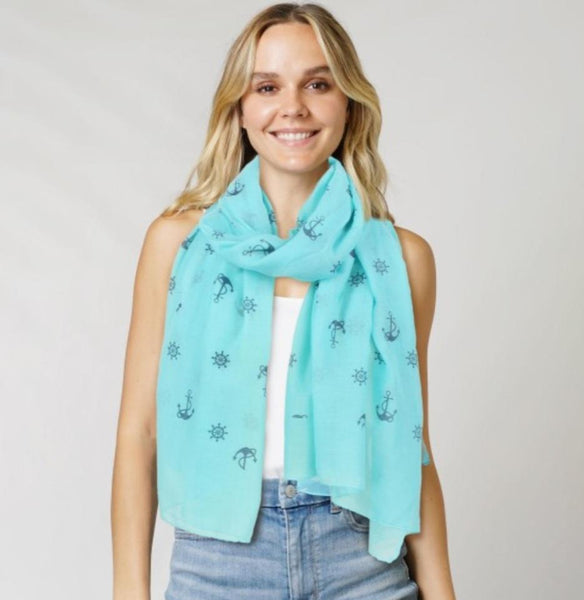 anchor print scarf