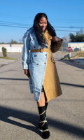 trench coat contrasted w/belt
